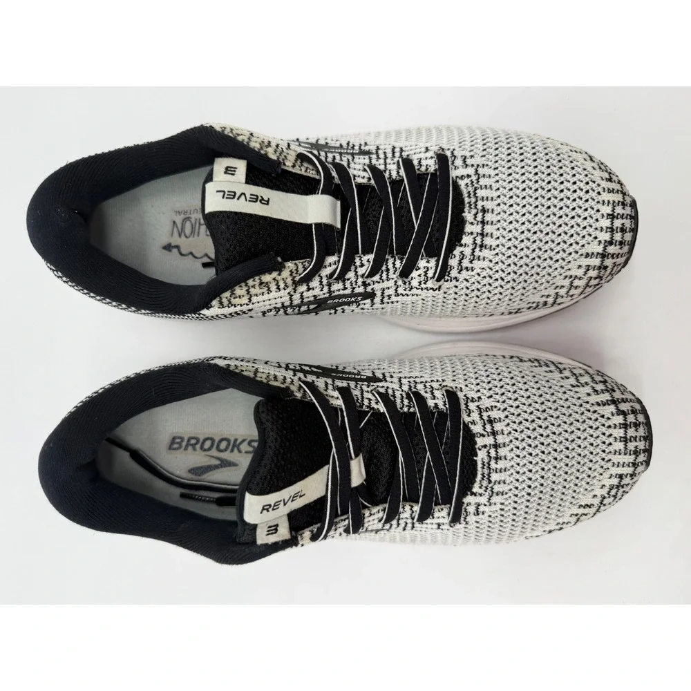 Brooks Revel 3 Running Shoes Womens 10 Black White Excellent Knit Sneakers